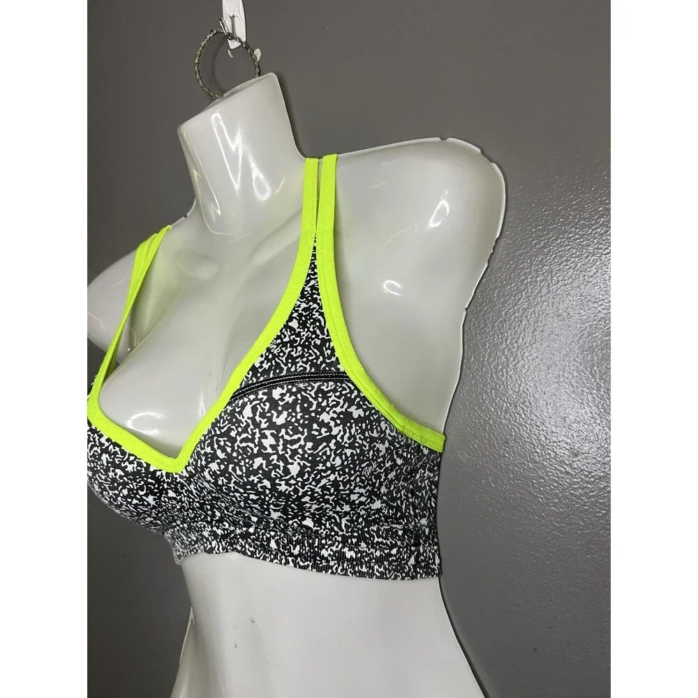 PINK Victoria's Secret Sports Bra Womens XS Multicolor Neon Push Up Crossback